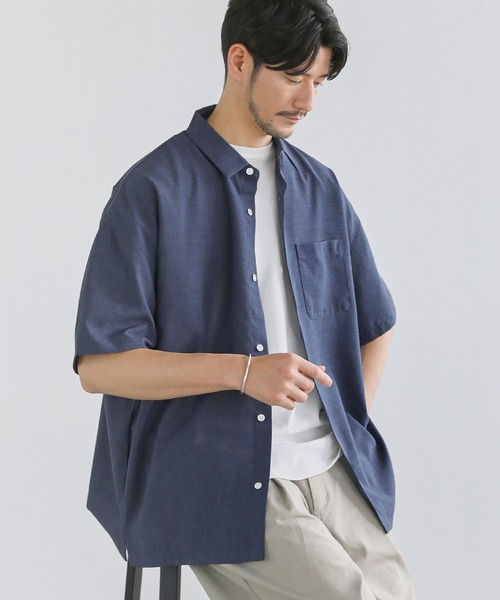 SPU(スプ)の「日本製Naturemier(TM)シャンブレーレギュラーカラーシャツ(シャツ/ブラウス・メンズ・ベージュ/サックスブルー/ライトグレー/ネイビー・L/M/XL)」の20枚目の写真