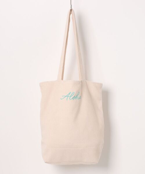 anap mimpi（アナップミンピ）の「パイルALOHA刺繍トートバッグ（トートバッグ・レディース・ベージュ系その他/ネイビー/ミント・FREE）」の2枚目の写真