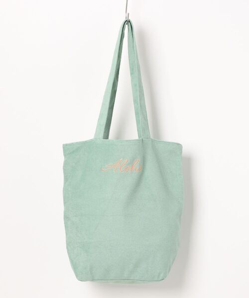 anap mimpi（アナップミンピ）の「パイルALOHA刺繍トートバッグ（トートバッグ・レディース・ベージュ系その他/ネイビー/ミント・FREE）」の3枚目の写真