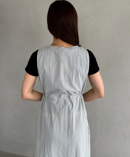 セール】フロントジップデザインナイロンワンピース（ワンピース