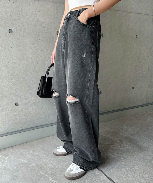 ANTIMID ダメージ加工デニムパンツ Medium ハードダメージ加工デニムパンツ NZK6075 – MASONPRINCE JAPAN