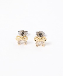 プチリボンビジューピアス / 120704