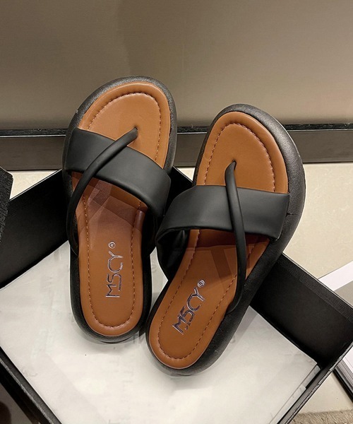 Miniministore(ミニミニストア)の「トングサンダル 厚底サンダル 美脚 夏靴(サンダル・レディース・キャメル/ブラック/アイボリー・25.0cm/24.5cm/24.0cm/23.5cm/23.0cm/22.5cm)」の19枚目の写真