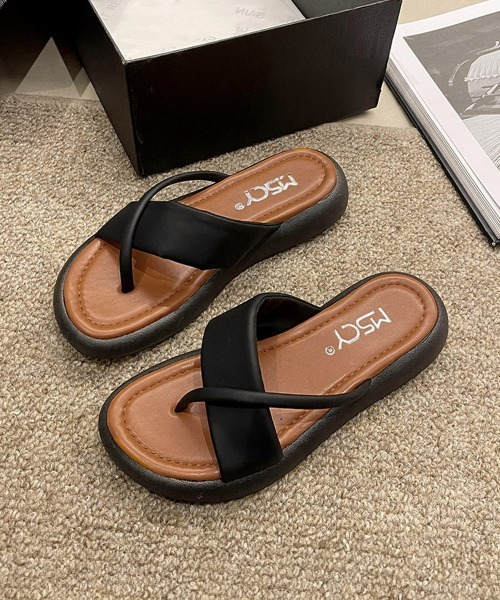Miniministore(ミニミニストア)の「トングサンダル 厚底サンダル 美脚 夏靴(サンダル・レディース・キャメル/ブラック/アイボリー・25.0cm/24.5cm/24.0cm/23.5cm/23.0cm/22.5cm)」の20枚目の写真