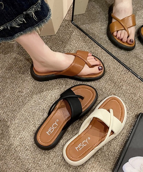 Miniministore(ミニミニストア)の「トングサンダル 厚底サンダル 美脚 夏靴(サンダル・レディース・キャメル/ブラック/アイボリー・25.0cm/24.5cm/24.0cm/23.5cm/23.0cm/22.5cm)」の11枚目の写真