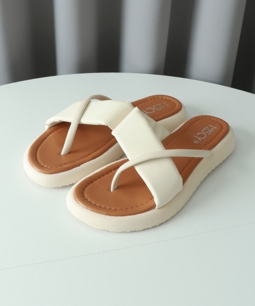 Miniministore(ミニミニストア)の「トングサンダル 厚底サンダル 美脚 夏靴(サンダル・レディース・キャメル/ブラック/アイボリー・25.0cm/24.5cm/24.0cm/23.5cm/23.0cm/22.5cm)」の4枚目の写真