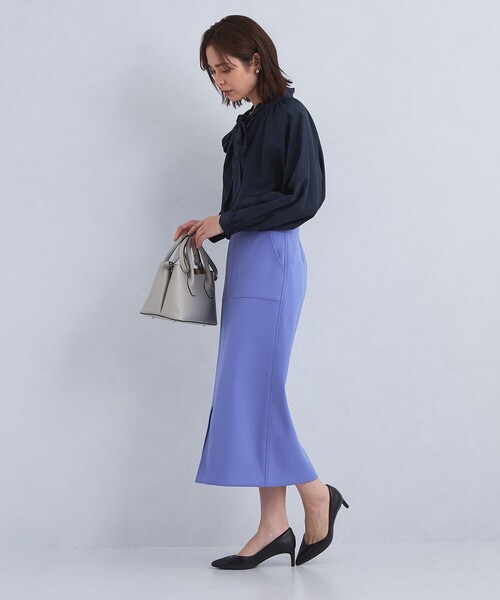 green label relaxing（グリーンレーベルリラクシング）の「［size SHORT/TALLあり］キチントボトムス  Iライン スカート（スカート・レディース・ブラック/パープル/ベージュ・40/38/36/SHORT/TALL）」の16枚目の写真