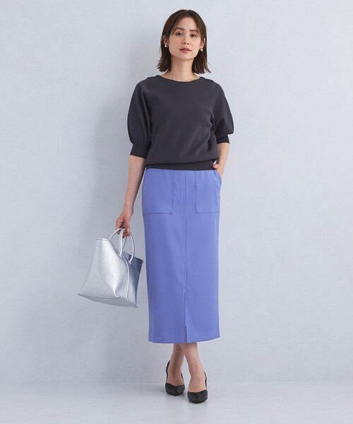 green label relaxing（グリーンレーベルリラクシング）の「［size SHORT/TALLあり］キチントボトムス  Iライン スカート（スカート・レディース・ブラック/パープル/ベージュ・40/38/36/SHORT/TALL）」の17枚目の写真