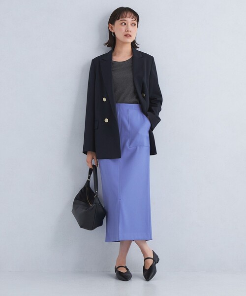 green label relaxing（グリーンレーベルリラクシング）の「［size SHORT/TALLあり］キチントボトムス  Iライン スカート（スカート・レディース・ブラック/パープル/ベージュ・40/38/36/SHORT/TALL）」の20枚目の写真