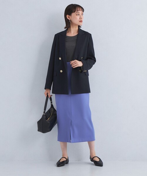 green label relaxing（グリーンレーベルリラクシング）の「［size SHORT/TALLあり］キチントボトムス  Iライン スカート（スカート・レディース・ブラック/パープル/ベージュ・40/38/36/SHORT/TALL）」の21枚目の写真