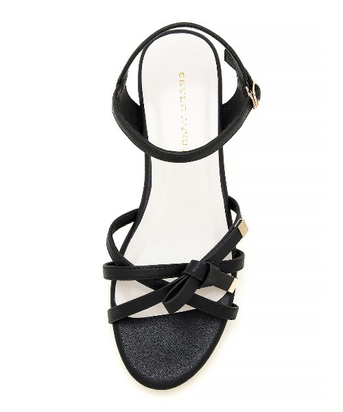 JELLY BEANS（ジェリービーンズ）の「アシンメトリーリボンストラップウエッジサンダル(217-30335)JELLY BEANS(ジェリービーンズ)（サンダル・レディース・ブラック/ホワイト/プラチナム・S/M/L）」の9枚目の写真