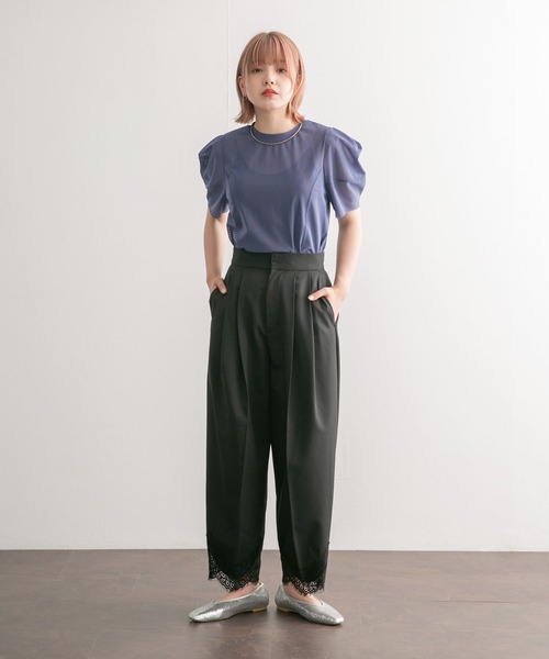 セール】レースヘムクロップドパンツ（その他パンツ）｜KBF