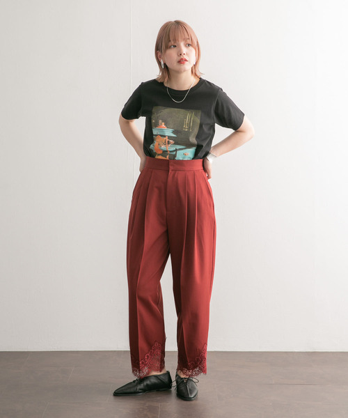 セール】レースヘムクロップドパンツ（その他パンツ）｜KBF