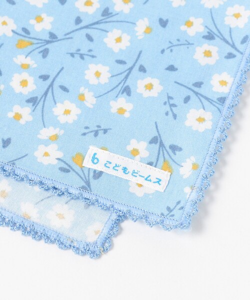 こども ビームス（コドモビームス）の「こども ビームス / 花柄 ハンカチ（ハンカチ/ハンドタオル・キッズ・ブルー系その他/ベージュ・ONE SIZE）」の4枚目の写真