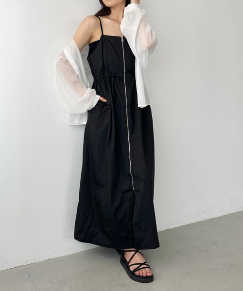 セール】フロントジップナイロンキャミワンピース（ワンピース）｜CLEA