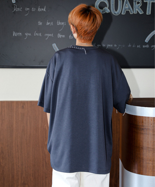 neos（ネオス）の「【neos】ルーズシルエット ローズ 薔薇 フォトプリント ハンドステッチ クルーネック ハーフスリーブ Tシャツ（Tシャツ/カットソー・メンズ・チャコール/ホワイト/ブラック・MEDIUM/LARGE/X-LARGE）」の12枚目の写真