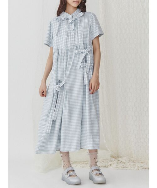 merry jenny（メリージェニー）の「リボンがいっぱいワンピース（ワンピース・レディース・ブラック/ライトブルー/レッド・FREE）」の3枚目の写真