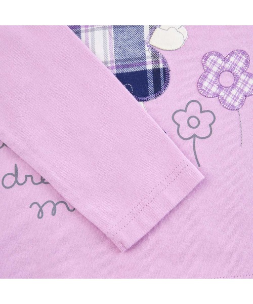 KP（ケーピー）の「うさぎチェックアップリケ長袖Tシャツ(80～140)（Tシャツ/カットソー・キッズ・パープル/オフホワイト・80ｃｍ/90cm/100cm/110cm/120cm/130cm/140cm）」の4枚目の写真