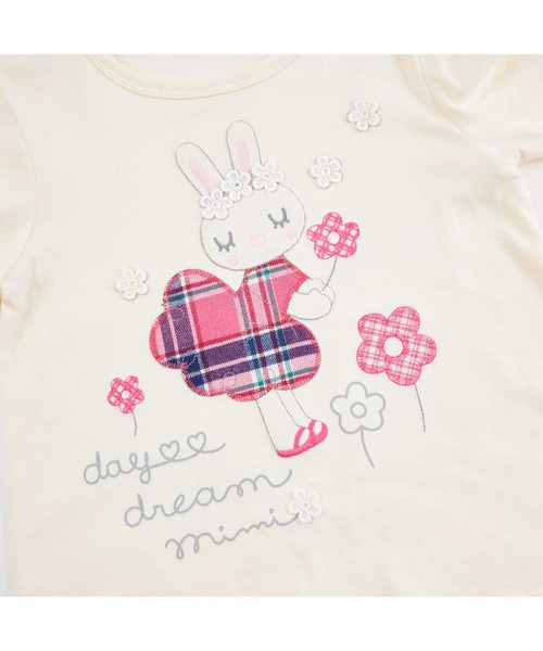 KP（ケーピー）の「うさぎチェックアップリケ長袖Tシャツ(80～140)（Tシャツ/カットソー・キッズ・パープル/オフホワイト・80ｃｍ/90cm/100cm/110cm/120cm/130cm/140cm）」の8枚目の写真