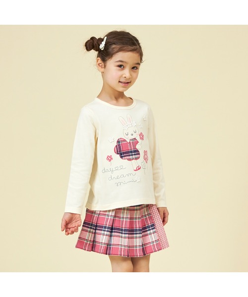 KP（ケーピー）の「うさぎチェックアップリケ長袖Tシャツ(80～140)（Tシャツ/カットソー・キッズ・パープル/オフホワイト・80ｃｍ/90cm/100cm/110cm/120cm/130cm/140cm）」の17枚目の写真