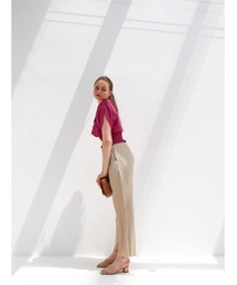 shiny pleats pants