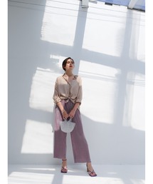shiny pleats pants