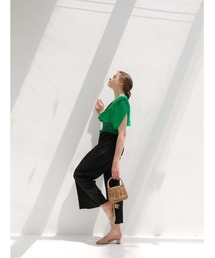 shiny pleats pants