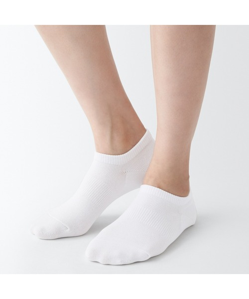 無印良品（ムジルシリョウヒン）の「婦人　足なり直角　スニーカーイン（４足組）（ソックス/靴下・レディース・ホワイト/ブラック・23-25cm）」の3枚目の写真