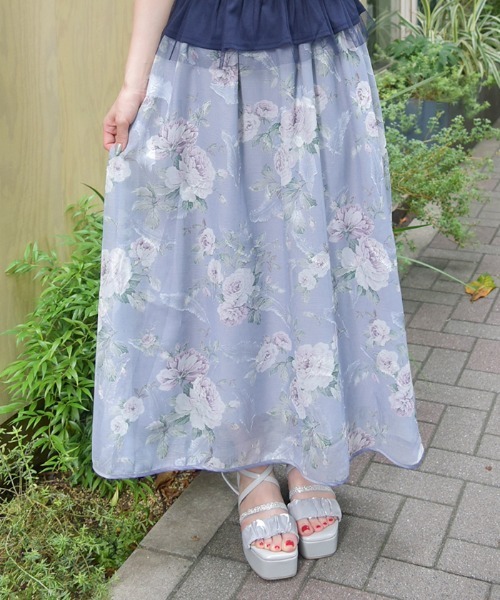 セール】花柄シアージャカードスカート（スカート）｜axes femme