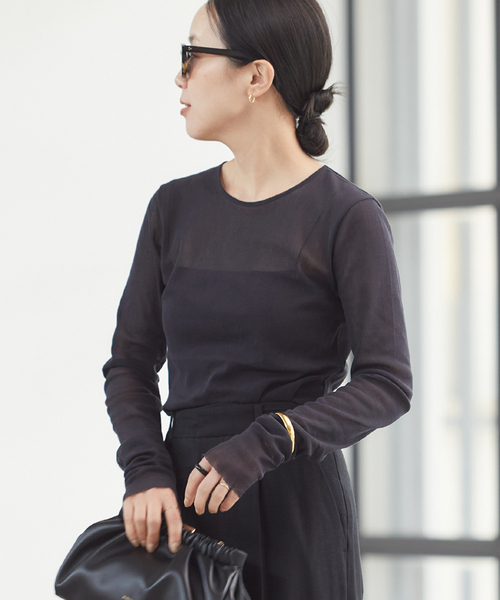 plage（プラージュ）の「《追加》Mesh Sheer ロンT（Tシャツ