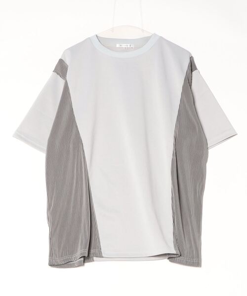 Confirm(コンファーム)の「異素材切替Tシャツ(Tシャツ/カットソー・メンズ・ブラック/ホワイト/グレー・L/M)」の3枚目の写真