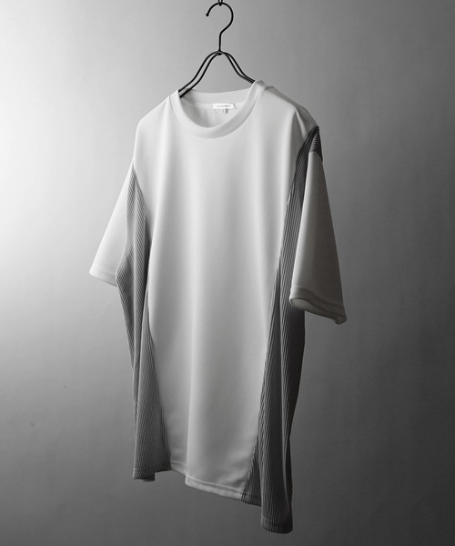 Confirm(コンファーム)の「異素材切替Tシャツ(Tシャツ/カットソー・メンズ・ブラック/ホワイト/グレー・L/M)」の1枚目の写真