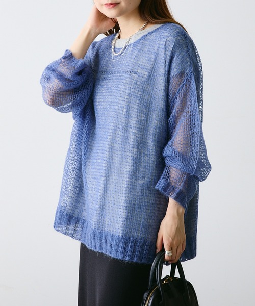 PUAL CE CIN（ピュアルセシン）の「【2点セット】万能カットソー+モヘア混メッシュニット（ニット/セーター・レディース・グレー/ブラック/アイボリー/ブルー・FREE）」の15枚目の写真