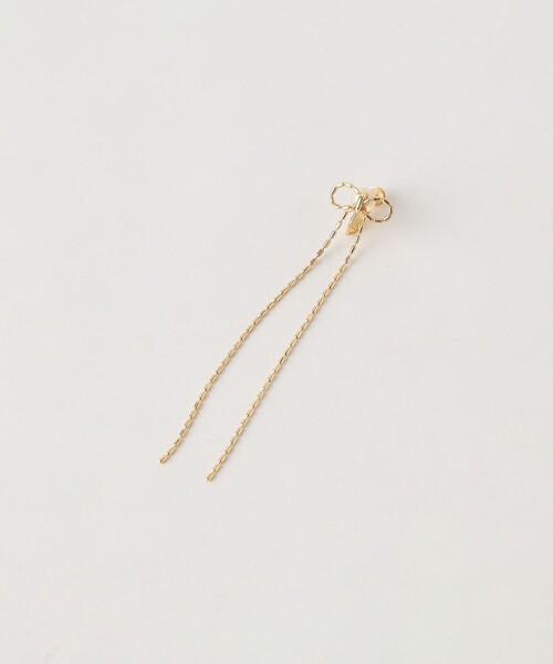 green label relaxing（グリーンレーベルリラクシング）の「リボン ボールチェーン イヤリング（イヤリング・レディース・ゴールド/シルバー・FREE）」の4枚目の写真