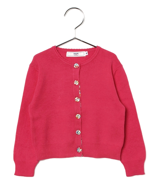 SHIPS KIDS(シップスキッズ)の「SHIPS KIDS:ソリッド/リバティ カーディガン②(baby)(カーディガン/ボレロ・キッズ・ピンク/コバルトブルー・90/80)」の2枚目の写真