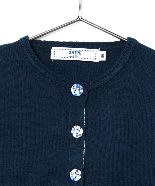 SHIPS KIDS(シップスキッズ)の「SHIPS KIDS:ソリッド/リバティ カーディガン②(baby)(カーディガン/ボレロ・キッズ・ピンク/コバルトブルー・90/80)」の4枚目の写真