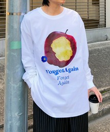 リンゴプリント長袖シャツ