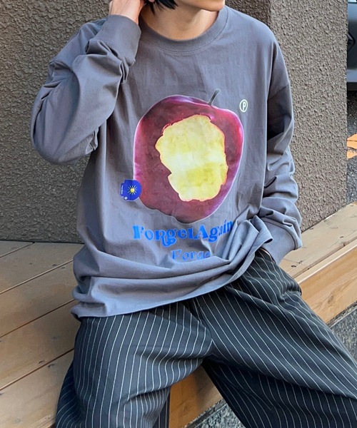 アップル純正　半袖ポロシャツ虹色リンゴ刺繍入と1997LaboFinder CD セール】リンゴプリント長袖シャツ（Tシャツ/カットソー）｜B.R.U