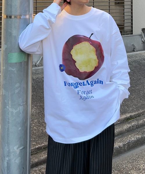 セール】リンゴプリント長袖シャツ（Tシャツ/カットソー