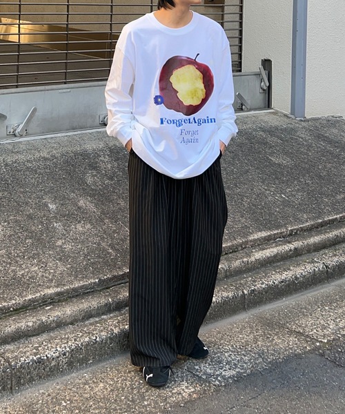 セール】リンゴプリント長袖シャツ（Tシャツ/カットソー