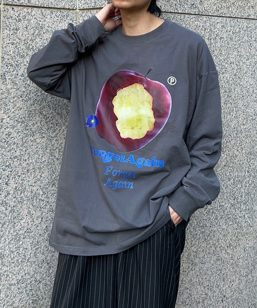 セール】リンゴプリント長袖シャツ（Tシャツ/カットソー