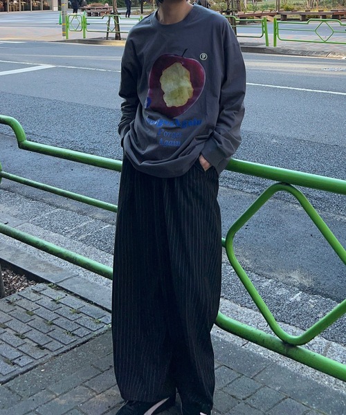 セール】リンゴプリント長袖シャツ（Tシャツ/カットソー