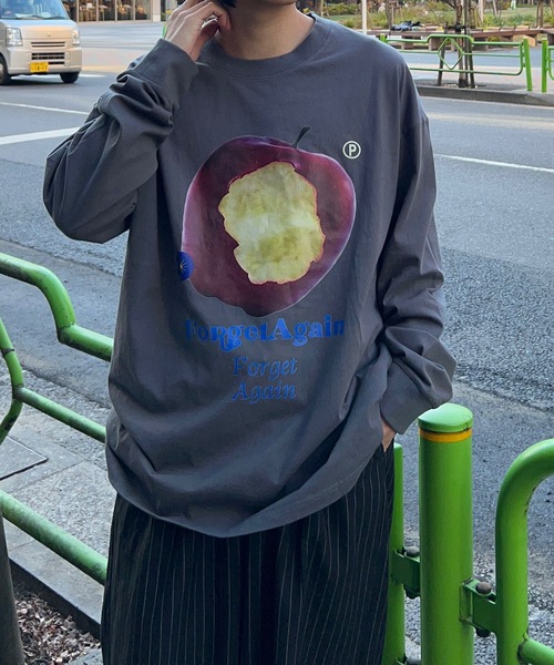セール】リンゴプリント長袖シャツ（Tシャツ/カットソー）｜B.R.U