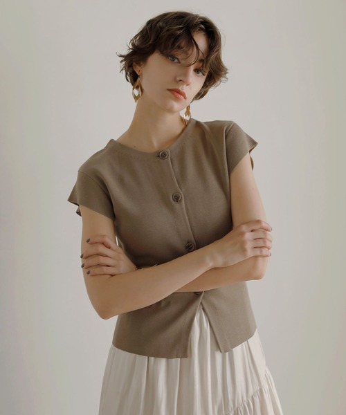 【セール】2way Button Knit Tops（ニット/セーター）｜MIELI INVARIANT（ミエリインヴァリアント）