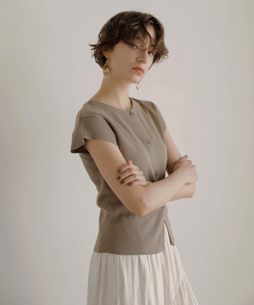 【セール】2way Button Knit Tops（ニット/セーター）｜MIELI INVARIANT（ミエリインヴァリアント）