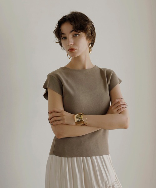 【セール】2way Button Knit Tops（ニット/セーター）｜MIELI INVARIANT（ミエリインヴァリアント）