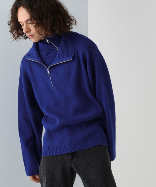 HARE（ハレ）の「レイヤードハーフZIPニット(HARE)（ニット/セーター・メンズ・ブラック/グレー/ブルー・FREE）」の14枚目の写真