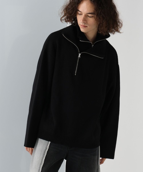 HARE（ハレ）の「レイヤードハーフZIPニット(HARE)（ニット/セーター・メンズ・ブラック/グレー/ブルー・FREE）」の18枚目の写真
