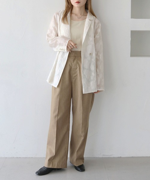 CLEIO(クレイオ)の「【CLEIO】シアー花柄ジャガードテーラードジャケット/シースルージャケット/セレモニーSHEER FLORAL JACQUARD TAILORED JACKET/948-12609(テーラードジャケット・レディース・アイボリー/ブラック・FREE)」の11枚目の写真