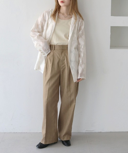 CLEIO(クレイオ)の「【CLEIO】シアー花柄ジャガードテーラードジャケット/シースルージャケット/セレモニーSHEER FLORAL JACQUARD TAILORED JACKET/948-12609(テーラードジャケット・レディース・アイボリー/ブラック・FREE)」の13枚目の写真